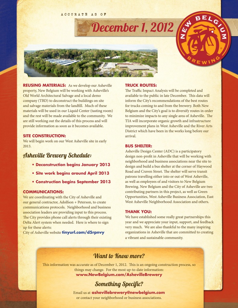 New Belgium Brewery FAQ's-December 2012